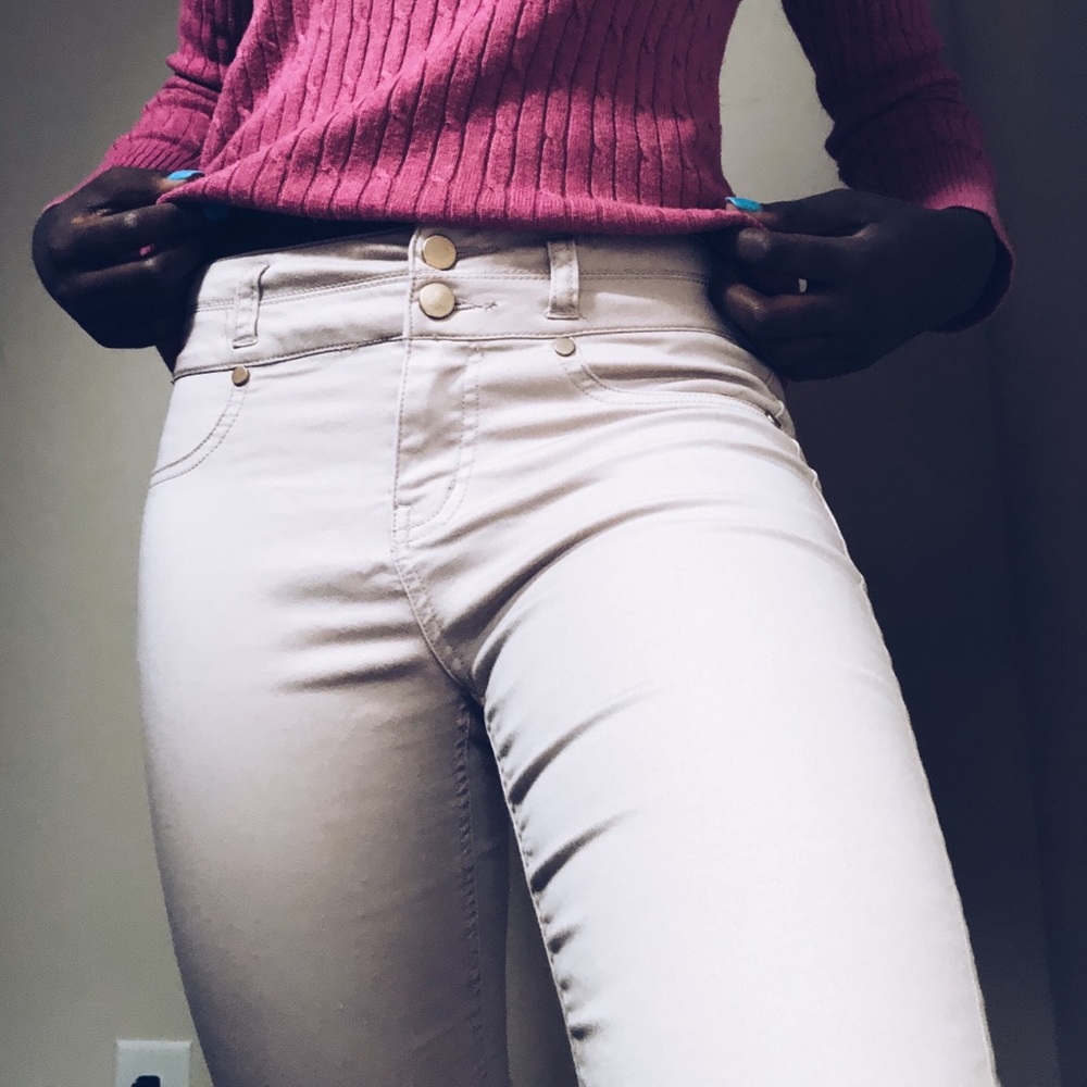 pink skinny jeans